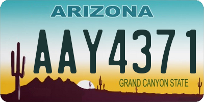 AZ license plate AAY4371
