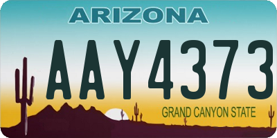 AZ license plate AAY4373