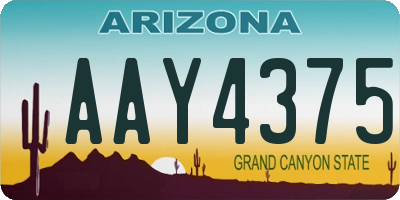 AZ license plate AAY4375