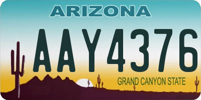 AZ license plate AAY4376