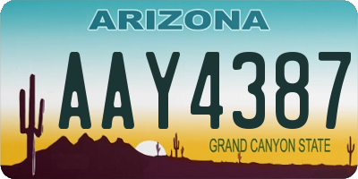 AZ license plate AAY4387
