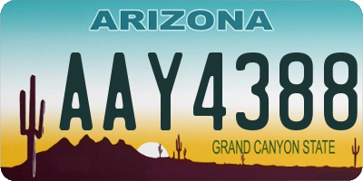 AZ license plate AAY4388