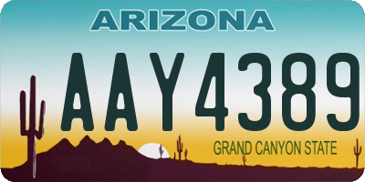 AZ license plate AAY4389