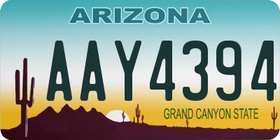 AZ license plate AAY4394