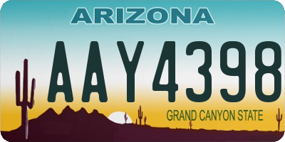 AZ license plate AAY4398