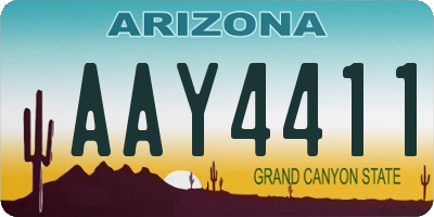 AZ license plate AAY4411