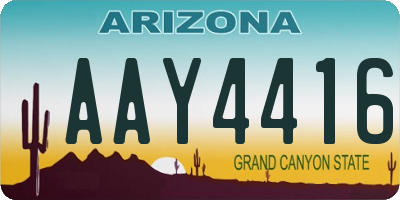 AZ license plate AAY4416