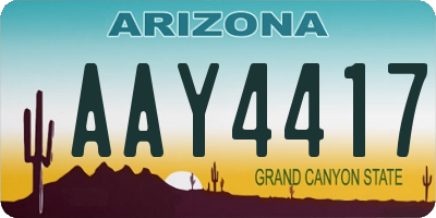 AZ license plate AAY4417