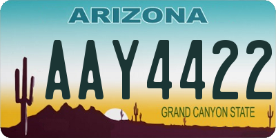 AZ license plate AAY4422
