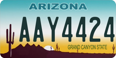 AZ license plate AAY4424