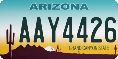 AZ license plate AAY4426
