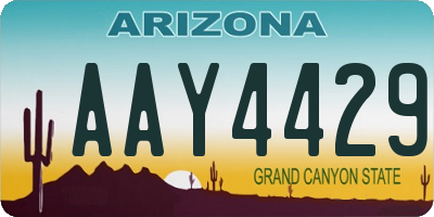 AZ license plate AAY4429