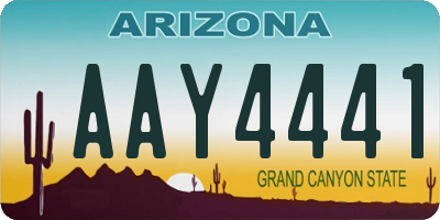AZ license plate AAY4441