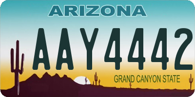 AZ license plate AAY4442