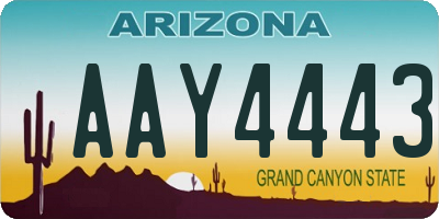 AZ license plate AAY4443
