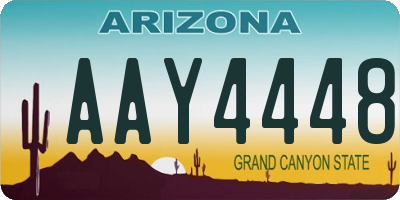 AZ license plate AAY4448