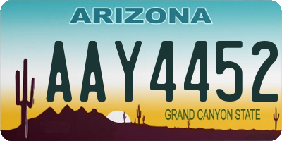 AZ license plate AAY4452