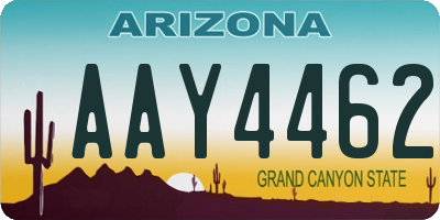 AZ license plate AAY4462