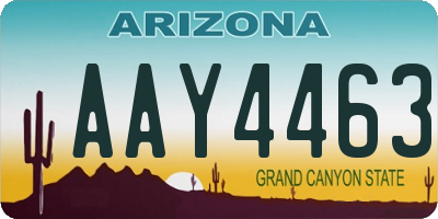 AZ license plate AAY4463