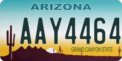 AZ license plate AAY4464