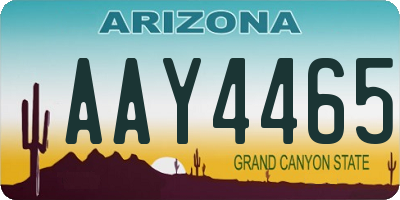 AZ license plate AAY4465