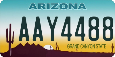 AZ license plate AAY4488
