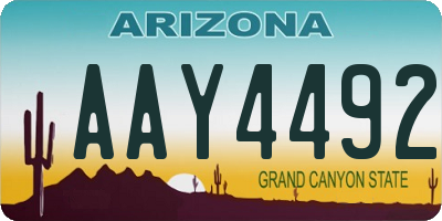 AZ license plate AAY4492