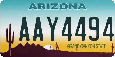 AZ license plate AAY4494