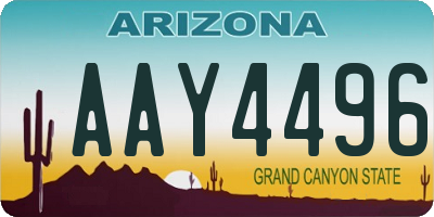 AZ license plate AAY4496