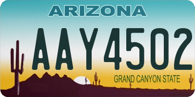 AZ license plate AAY4502