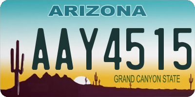 AZ license plate AAY4515