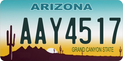 AZ license plate AAY4517