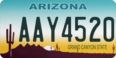 AZ license plate AAY4520
