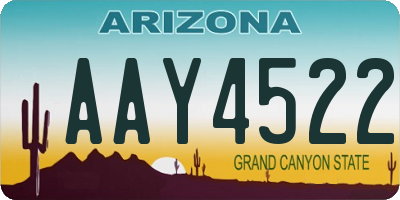 AZ license plate AAY4522