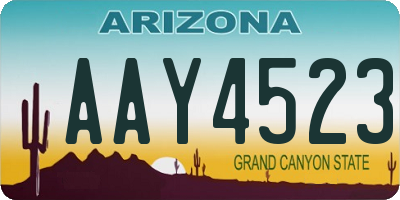 AZ license plate AAY4523