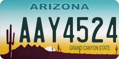 AZ license plate AAY4524