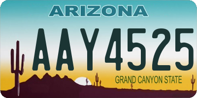 AZ license plate AAY4525