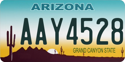 AZ license plate AAY4528