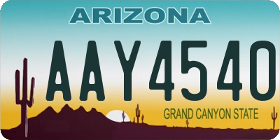 AZ license plate AAY4540