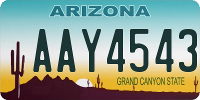 AZ license plate AAY4543