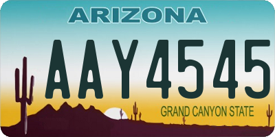 AZ license plate AAY4545