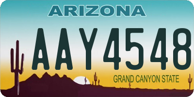 AZ license plate AAY4548
