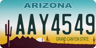 AZ license plate AAY4549