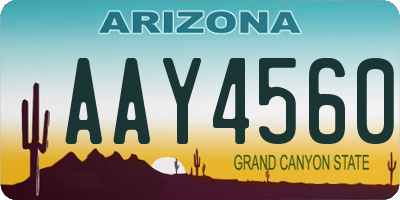 AZ license plate AAY4560