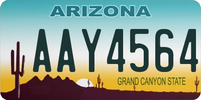 AZ license plate AAY4564