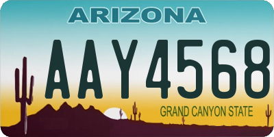 AZ license plate AAY4568