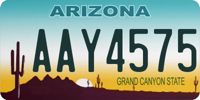 AZ license plate AAY4575