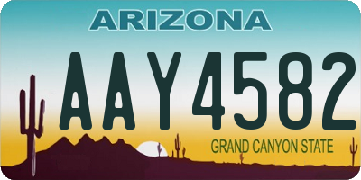 AZ license plate AAY4582