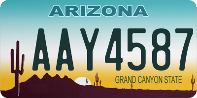 AZ license plate AAY4587