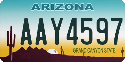 AZ license plate AAY4597